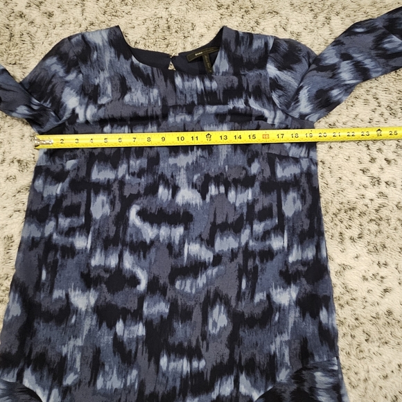 BCBG MaxAzria SZ M Pacific Blue Cloud Ruffle Hem Balloon Long Sleeve Lined Dress - Picture 7 of 10